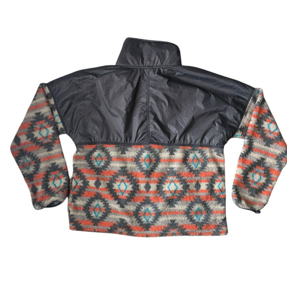 Bucees Aztec Tribal Berber Full Zip Jacket Size 2XL Orange Southwestern Fleece - Picture 2 of 7